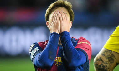 Barcelona, Espagne. 26th Nov, 2024. Pablo TORRE of Barcelona looks dejected during the UEFA Champions League, League Phase MD5 football match between FC Barcelona and Stade Brestois 29 (Brest) on 26 November 2024 at Estadi Olimpic Lluis Companys in Barcel