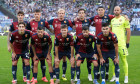 Line-up of Genoa: Nicola Leali, Morten Thorsby, Aaron Martin, Alessandro Vogliacco, Andrea Pinamonti, Stefano Sabelli, Johan Vasquez, Fabio Miretti, Morten Frendrup, Alan Matturro and Alessandro Zanoli of Genoa CFC during the Serie A football match bet