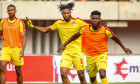 UYO, NIGERIA - SEPTEMBER 07: Imourane Hassane and Enagnon David Kiki of Benin during the 2025 Africa Cup of Nations {AFC