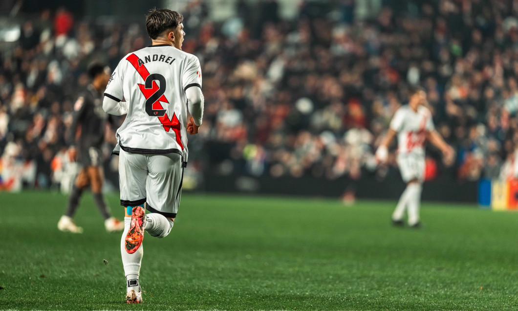 Andrei Ratiu of Rayo Vallecano during the Spanish championship La Liga football match between Rayo Vallecano and Real Madrid on 14 December 2024 at Vallecas stadium in Madrid, Spain