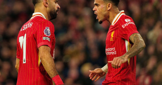 Anfield, Liverpool on Saturday 14th December 2024. Liverpool's Mohamed Salah and Luis Diaz during the Premier League match between Liverpool and Fulham at Anfield, Liverpool on Saturday 14th December 2024. (Photo: Steven Halliwell | MI News) Credit: MI Ne