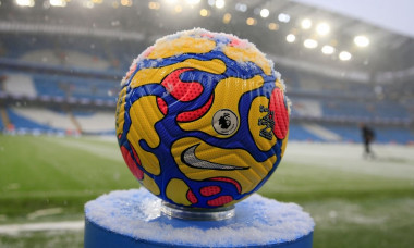 Snow covered match ball