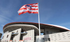 Madrid, Spain, 10th April 2024. A general view of the outside of the stadium during the UEFA Champions League match at W