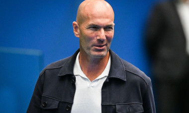 Former French football player Zinedine ZIDANE during the presentation of Kylian MBAPPE as new player of Real Madrid CF on 16 July 2024 at Santiago Bernabeu stadium in Madrid, Spain