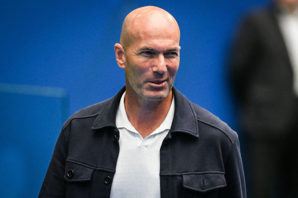 Former French football player Zinedine ZIDANE during the presentation of Kylian MBAPPE as new player of Real Madrid CF on 16 July 2024 at Santiago Bernabeu stadium in Madrid, Spain