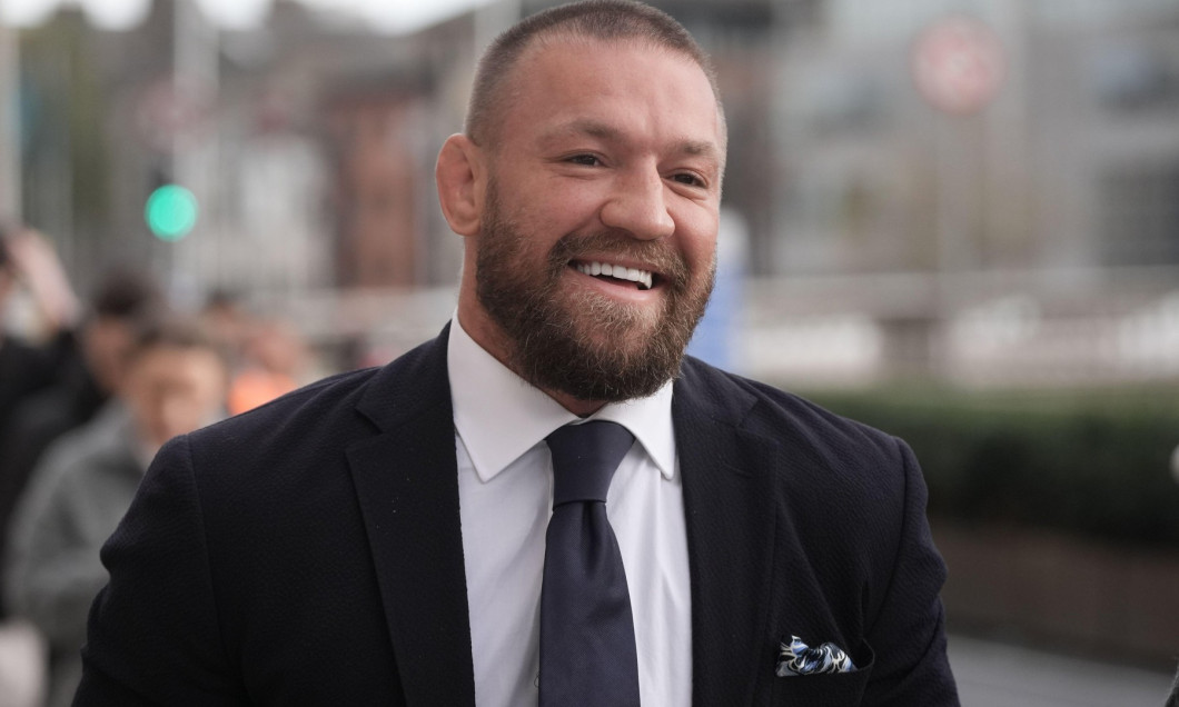 Mixed Martial Arts fighter Conor McGregor outside the High Court in Dublin, where he is due to appear for a personal injury case against him. Picture date: Wednesday November 6, 2024.