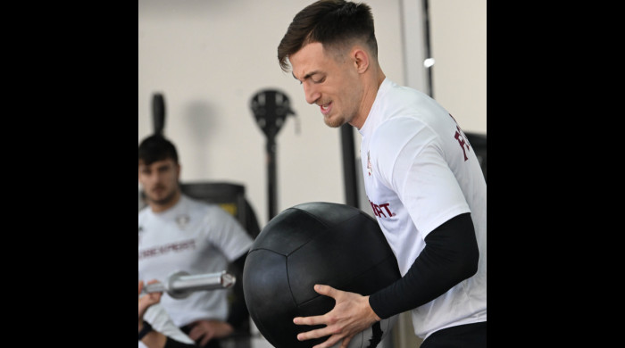 Rapid este prima echipă din România care face cantonamentul de iarnă la Dubai. Micovschi / Foto: Facebook @fcrapid1923oficial