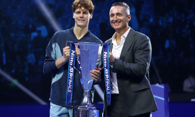 Torino, Italy. 17th Nov, 2024. Torino, 17/11/2024 - ATP Finals - Finale Maschile - Jannik Sinner-Taylor Fritz - Nella foto: Jannik Sinner e Andrea Gaudenzi Credit: Marco Canoniero/Alamy Live News