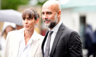 Manchester City manager Pep Guardiola with his wife Cristina Serra on day six of the 2024 Wimbledon Championships at the All England Lawn Tennis and Croquet Club, London. Picture date: Saturday July 6, 2024.