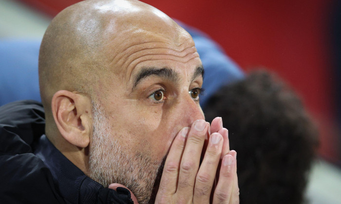 LONDON, UK - 14th Jan 2025: Manchester City manager Pep Guardiola reacts during the Premier League match between Brentford FC and Manchester City FC at the Gtech Community Stadium (Credit: Craig Mercer/ Alamy Live News)