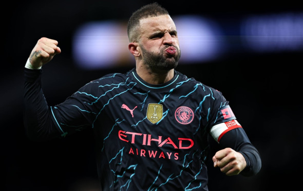 London, England, 26th January 2024. Kyle Walker of Manchester City celebrates after the The FA Cup match at the Tottenha