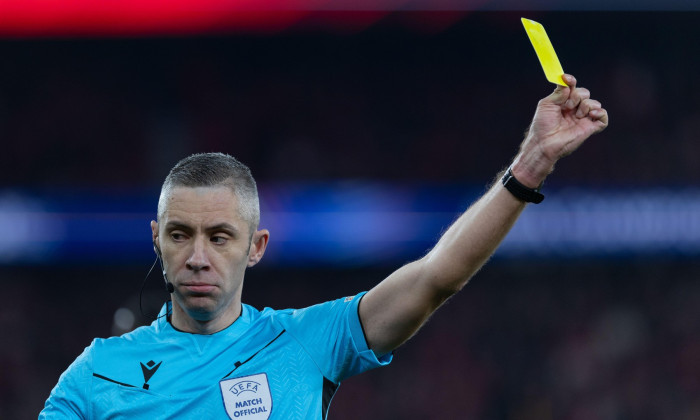 December 11, 2024. Lisbon, Portugal. Referee of the game from Romania Radu Petrescu in action during the game of the Group Phase for the UEFA Champions League, Sporting vs Bologna Credit: Alexandre de Sousa/Alamy Live News