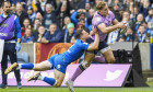 Rugby, Six Nations, Schottland - Italien Edinburgh, Scotland, 18th March 2023. Duhan van der Merwe of Scotland scores th