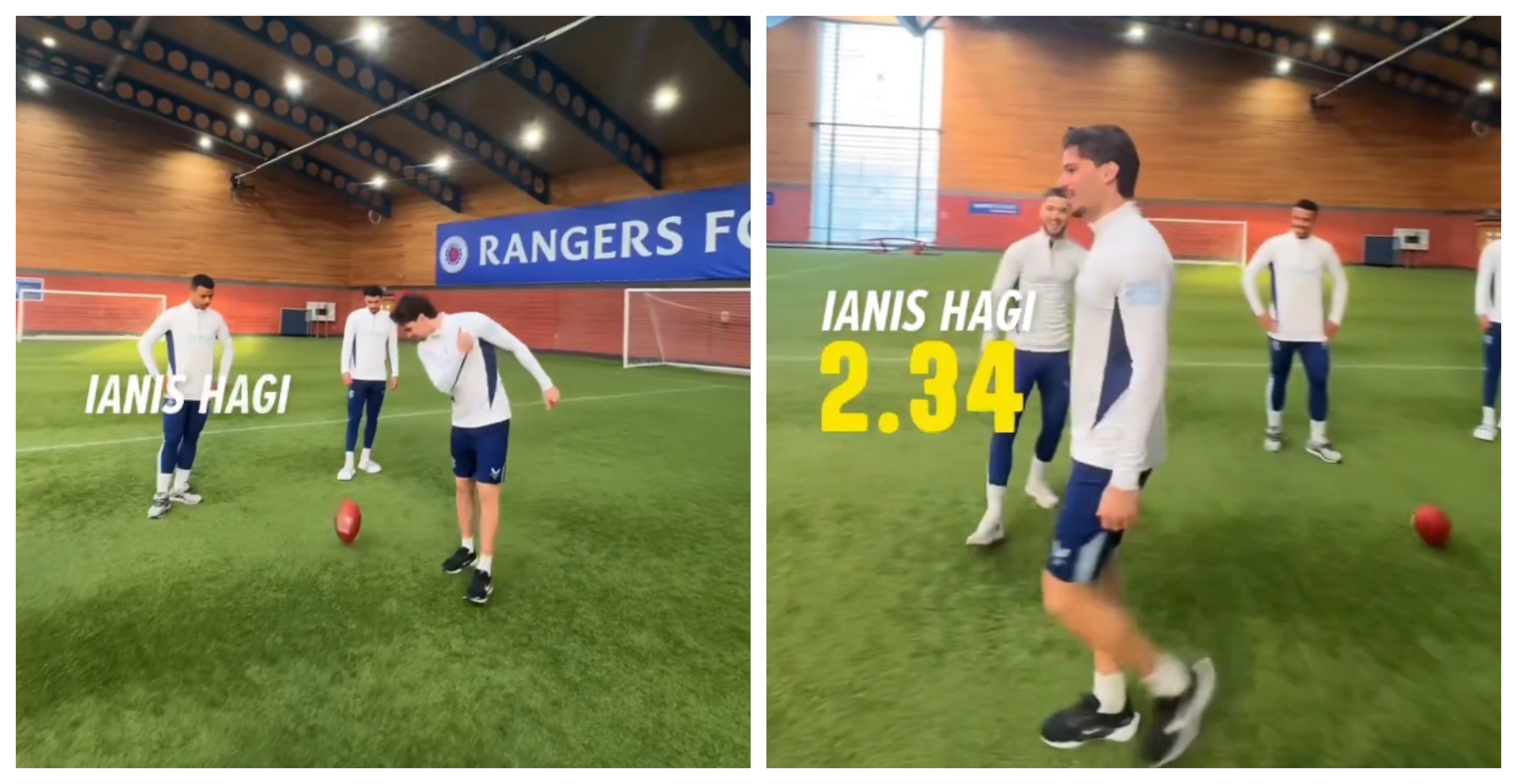 Ianis Hagi i-a lăsat mască pe toți înainte de Super Bowl! Ce a făcut la antrenamentul lui Rangers