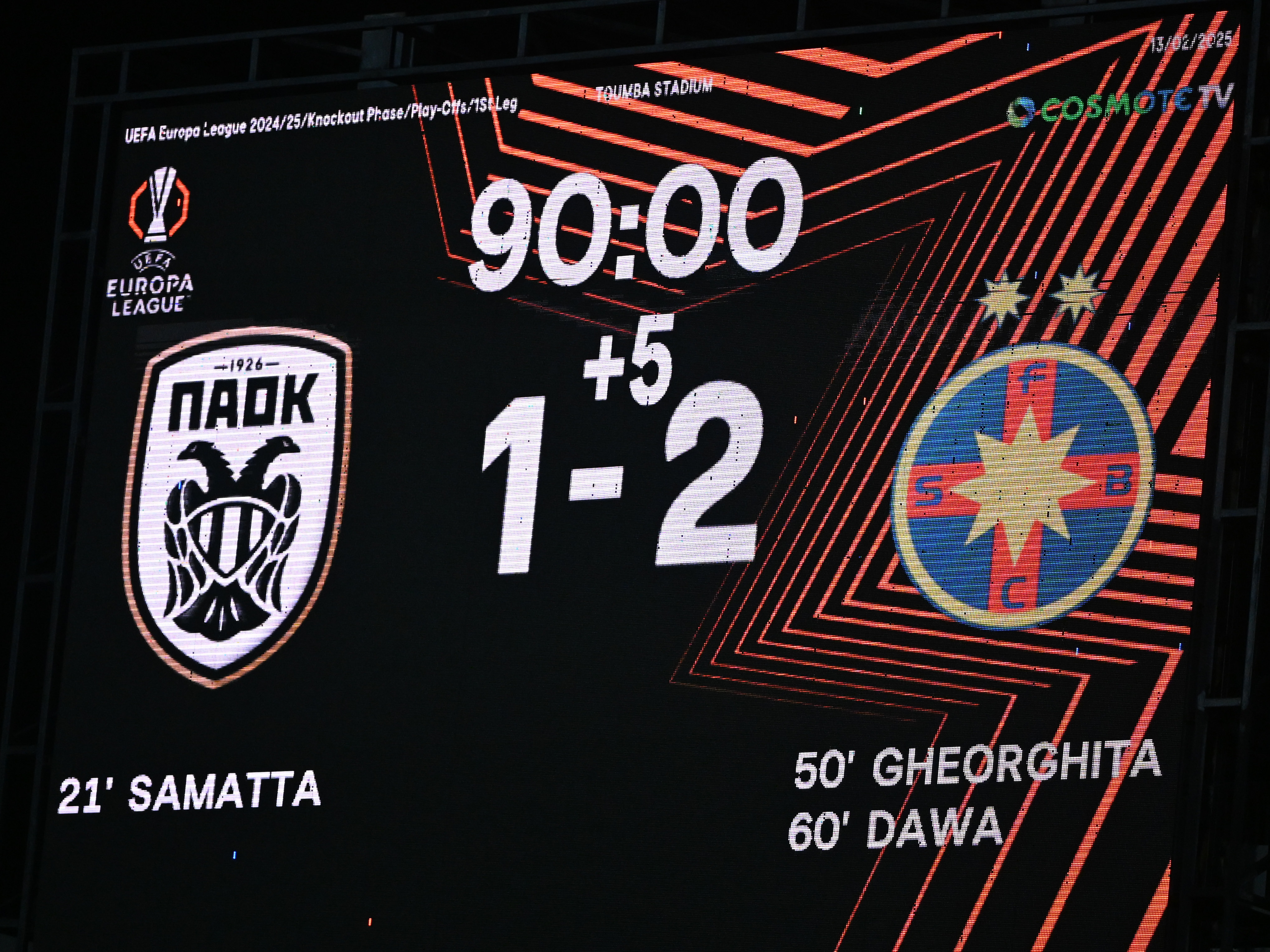 UEFA a ales! Cine va arbitra returul dintre FCSB și PAOK, decisiv pentru calificarea în optimi