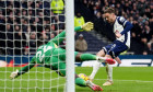 Tottenham Hotspur's James Maddison scores the opening goal during the Premier League match at the Tottenham Hotspur Stadium, London. Picture date: Sunday February 16, 2025.