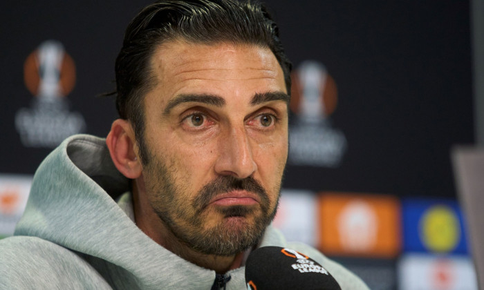 FCSB press conference, FCSB v PAOK FC, UEFA Europa League, Fotball, Knockout Play-Offs 2nd leg, Bucharest, Romania - 19 Feb 2025