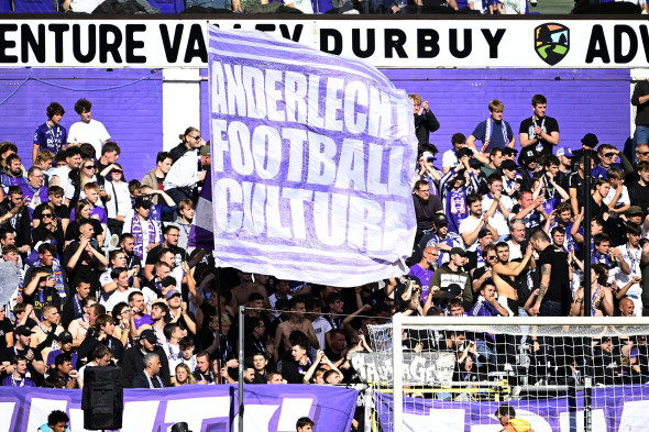 RSC Anderlecht v Standard de Liege - Jupiler Pro League ANDERLECHT, BELGIUM - OCTOBER 06 : Supporters of Anderlecht disp