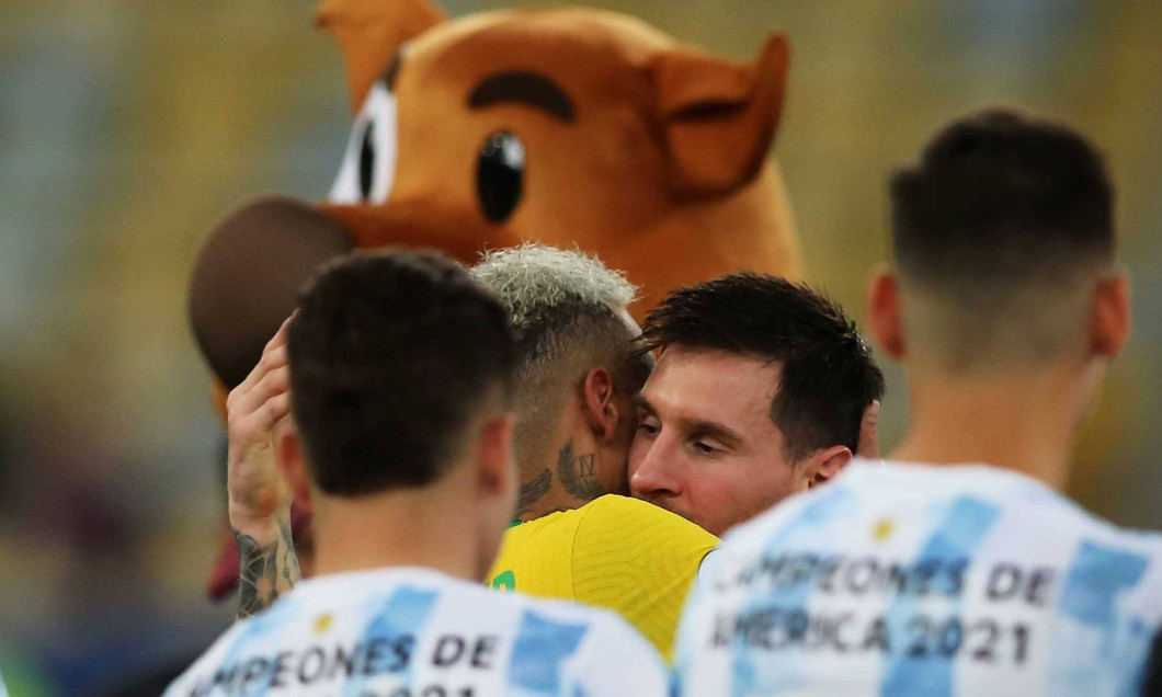 Final Copa Amo rica 2021 - Argentina vs Brasil Lionel Messi y Neymar Final da Copa Am� rica 2021 11/07/2021 *** Final Co
