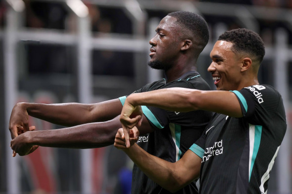 Uefa Champions League: AC Milan vs Liverpool FC Italy, Milan, 2024-09-17: Trent Alexander-Arnold, Ibrahima Konate (Liver