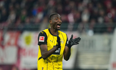 March 15 2025: Serhou Guirassy of Borussia Dortmund gestures during a 1. Bundesliga game, RB Leipzig vs Borussia Dortmund, at Red Bull Arena, Leipzig, Germany. Ulrik Pedersen/CSM