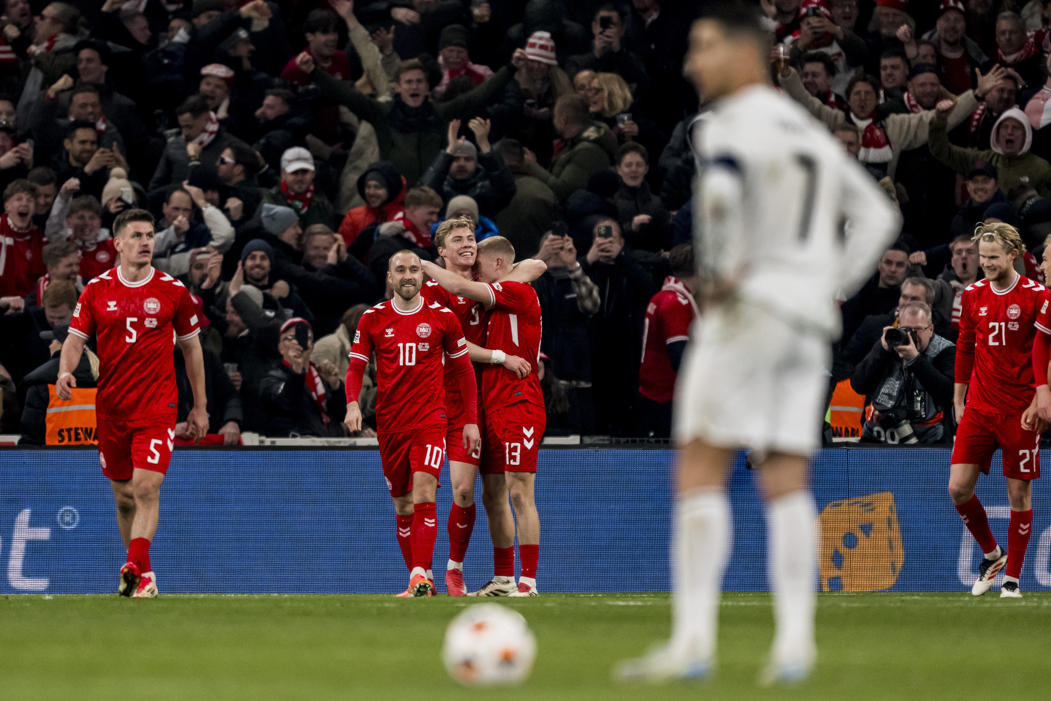 L-a ironizat pe Ronaldo? Cum s-a bucurat Hojlund, după ce a produs surpriza în fața Portugaliei