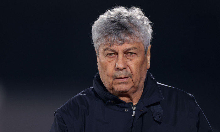 Serravalle, Italy, 24th March 2025. Mircea Lucescu Head Coach of Romania prior to kick off in the UEFA European Championship Qualifying match at San Marino Stadium, Serravalle. Picture credit should read: Jonathan Moscrop / Sportimage
