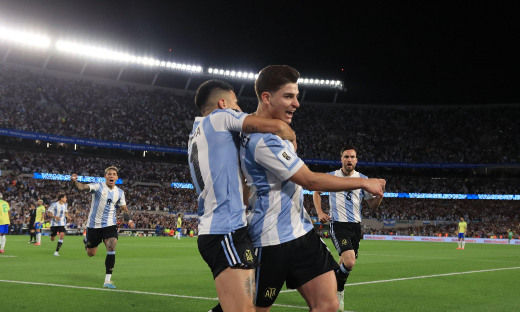 Argentina. 25th Mar, 2025. Buenos Aires, 25.03.2025: Julian Alvarez of Argentina celebrates his goal during the match for 14th round of Fifa Qualifiers World Cup 2026 at Mas Monumental Stadium. ( Credit: Néstor J. Beremblum/Alamy Live News