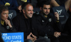 FC BARCELONA vs OSASUNA. March 27 ,2025 Hansi Flick head coach of FC Barcelona during the match between FC Barcelona and Osasuna corresponding to the twenty six day of La Liga EA Sports at at Olimpic Stadium Lluis Companys of Montjuïc in Barcelona, Spai