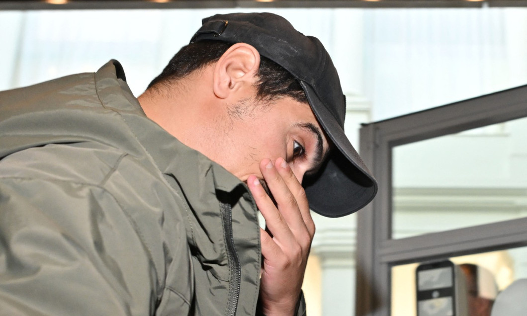 Ben Yedder, l'ancien capitaine de l'équipe de football de l' AS Monaco, se présente au Palais de Justice de Nice en compagnie de son avocate, accusé pour agression sexuelle en état d'ivresse