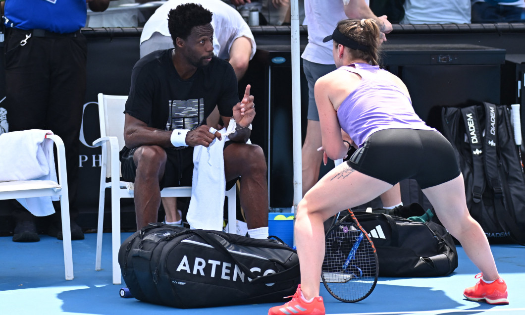 Australian Open - Gael Monfils and wife Elina Svitolina Practice Session