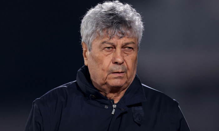 Serravalle, Italy. 24th Mar, 2025. Mircea Lucescu Head Coach of Romania prior to kick off in the UEFA European Championship Qualifying match at San Marino Stadium, Serravalle. Picture credit should read: Jonathan Moscrop/Sportimage Credit: Sportimage Ltd/