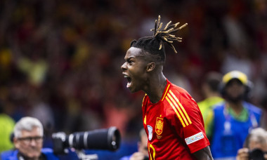 Berlin, Olympiastadion, 14.07.2024: Nico Williams of spain celebrates scoring the 1:0 goal during the final match at the