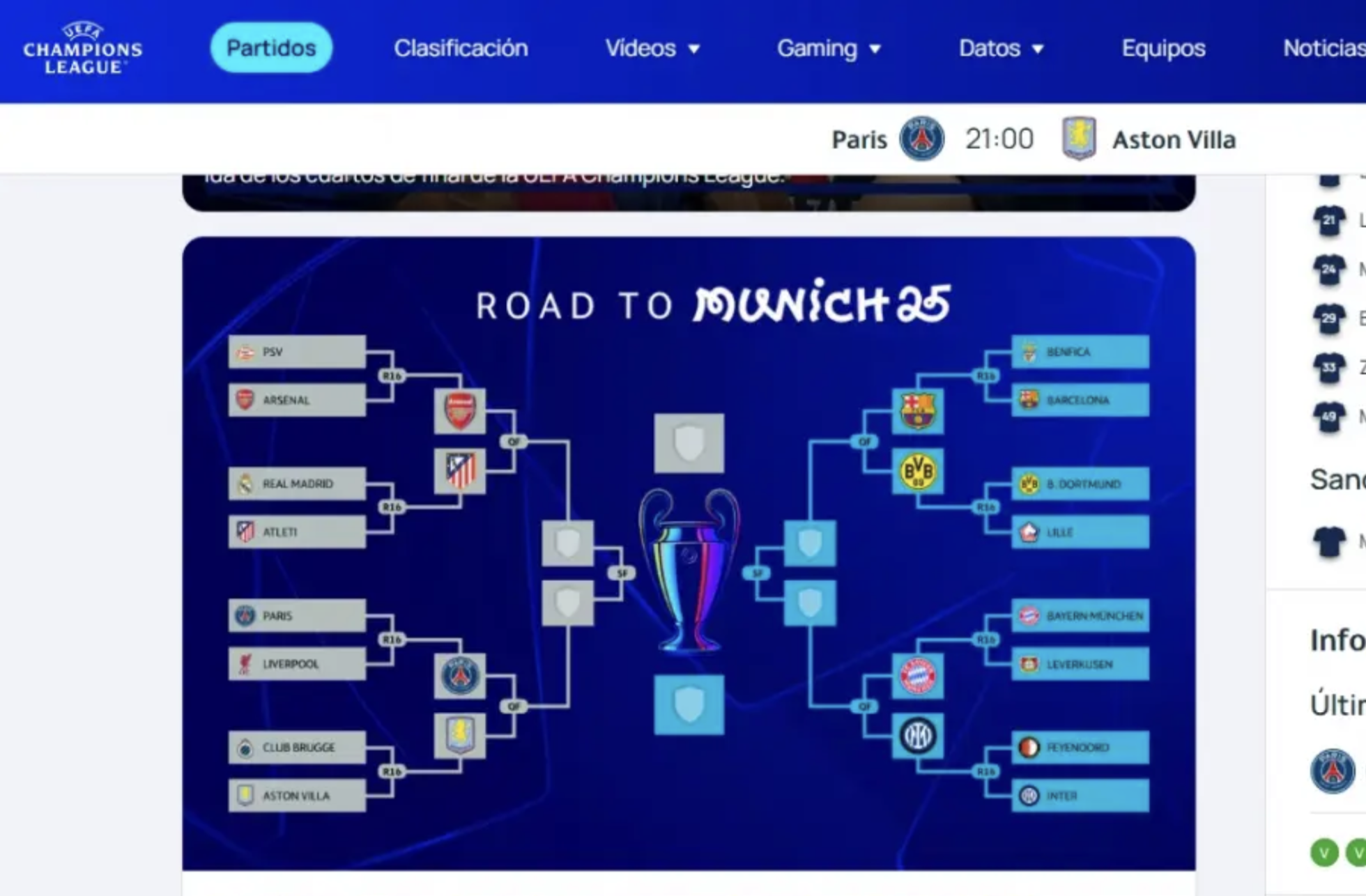 Gafă de proporții! Ce a apărut pe site-ul oficial al UEFA înainte de PSG - Aston Villa