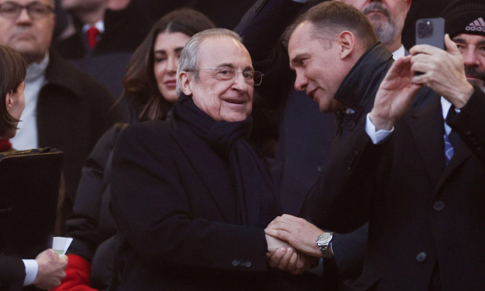 Florentino Perez, President of Real Madrid ahead of the UEFA Champions League, Quarter-finals, 1st leg football match between Arsenal FC and Real Madrid CF on 8 April 2025 at Emirates Stadium in London, England