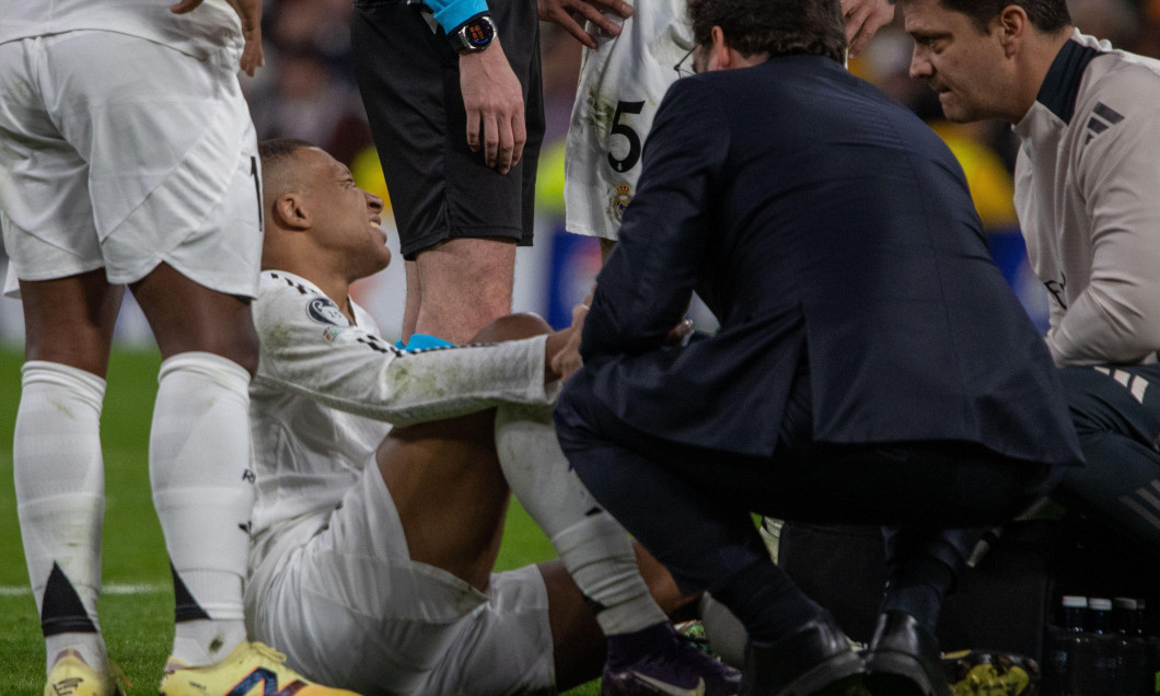 Kylian Mbappe of Real Madrid seen during the second leg of the 2024/25 UEFA Champions League quarter-finals between Real Madrid and Arsenal FC at the Santiago Bernabéu Stadium. Final score: Real Madrid 1-2 Arsenal FCAggregate score: Real Madrid 1-5 Arsena