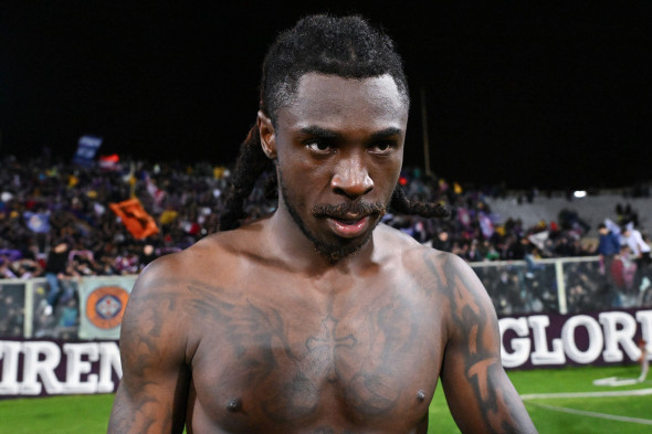 Florence, Italy. 19th Apr, 2025. ACF Fiorentina's forward Moise Kean during ACF Fiorentina vs NK Celje, UEFA Conference League football match in Florence, Italy, April 17 2025 Credit: Independent Photo Agency/Alamy Live News