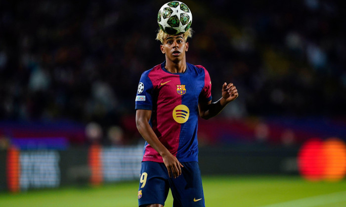 Lamine Yamal of FC Barcelona during the UEFA Champions League match, Semi-Finals, firs leg, between FC Barcelona and Inter de Milan played at Lluis Companys Stadium on April 30 2025 in Barcelona Spain. (Photo by Sergio Ruiz / Imago)