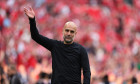 London, UK. 27th Apr, 2025. Pep Guardiola (Man City manager) at the Emirates FA Cup Semi-Final Nottingham Forest v Manchester City match at Wembley Stadium, London, UK on 27th April 2025. Credit: Paul Marriott/Alamy Live News