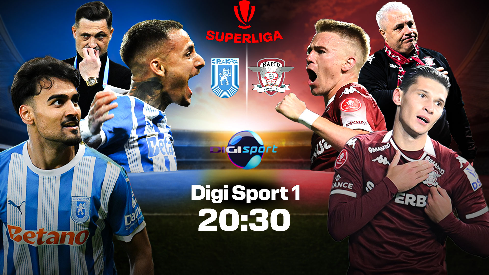 Universitatea Craiova - Rapid, Live Video, 20:30, DGS 1. Oltenii încă mai speră la titlul de campioană. Echipele