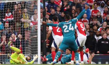 London, England, 3rd May 2025. Evanilson of Bournemouth scores their second goal during the Arsenal vs AFC Bournemouth Premier League match at the Emirates Stadium, London. Picture credit should read: David Klein / Sportimage