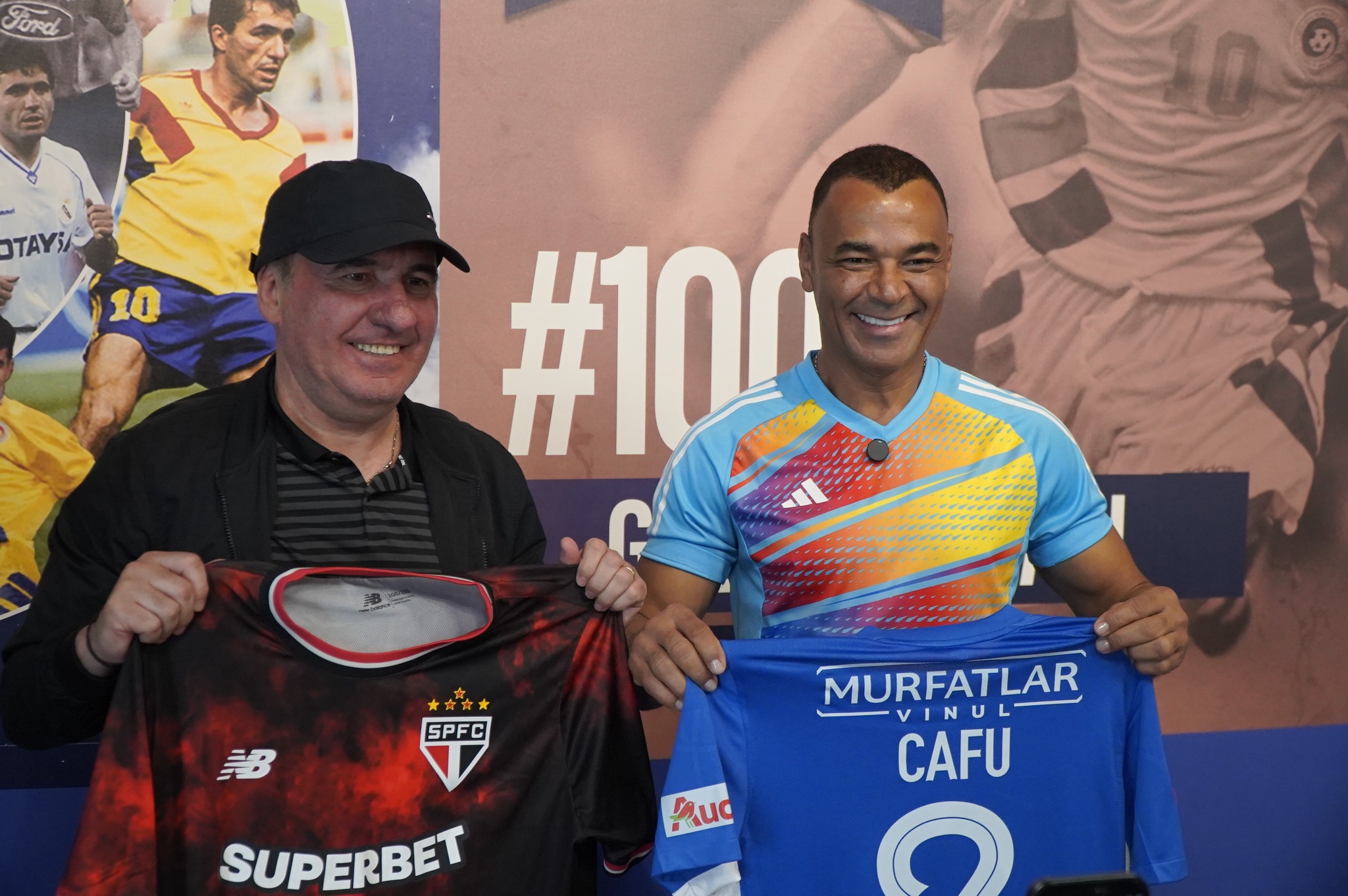 Întâlnire între legende: Cafu l-a vizitat pe Gică Hagi la Constanța. Unde va mai ajunge dublul campion mondial