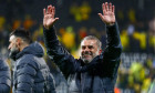 Tottenham Hotspur manager Ange Postecoglou celebrates after the UEFA Europa League semi-final second Leg match at the Aspmyra Stadium in Bodo, Norway. Picture date: Thursday May 8. 2025.