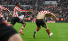 Sunderland's Daniel Ballard Celebrates his header goes in off the crossbar to put Sunderland through to Wembley for the Championship Play-off Final during the Sky Bet Championship Play Off Semi Final Second Leg match between Sunderland and Coventry City a