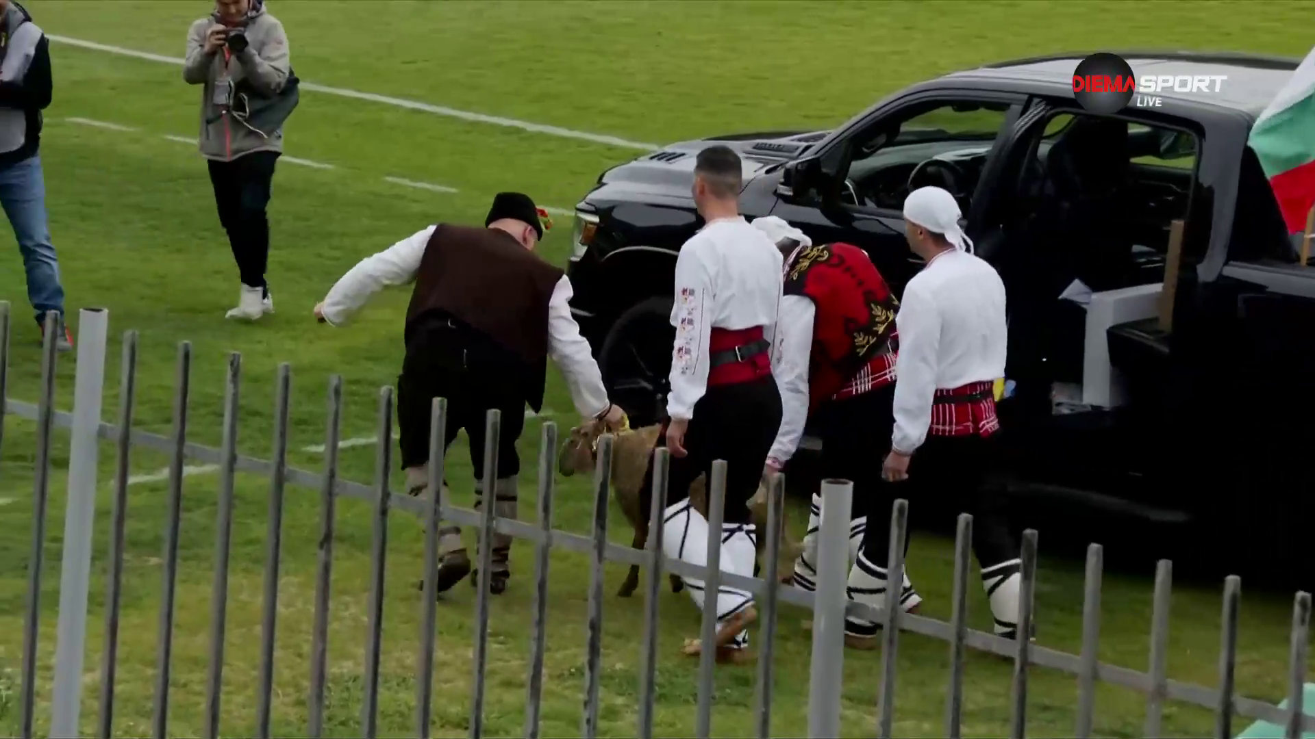 Scene rar văzute pe stadion! Fanii din Dobrogea i-au adus un miel cadou antrenorului după promovare