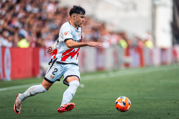 Andrei Ratiu of Rayo Vallecano during the Spanish championship La Liga football match between Rayo Vallecano and Real Betis on 15 May 2025 at Estadio de Vallecas in Madrid, Spain