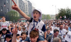 Tottenham Hotspur fans at the Ametzola Park fan zone in Bilbao before the UEFA Europa League final at the Estadio de San Mames in Bilbao, Spain. Picture date: Wednesday May 21, 2025.