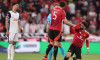 Bilbao, Spain, 21st May 2025. Bruno Fernandes of Manchester United holds his head after a challenge during the Tottenham Hotspur vs Manchester United UEFA Europa League Final match at San Mames, Bilbao. Picture credit should read: David Klein / Sportimage