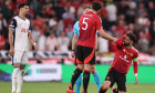 Bilbao, Spain, 21st May 2025. Bruno Fernandes of Manchester United holds his head after a challenge during the Tottenham Hotspur vs Manchester United UEFA Europa League Final match at San Mames, Bilbao. Picture credit should read: David Klein / Sportimage