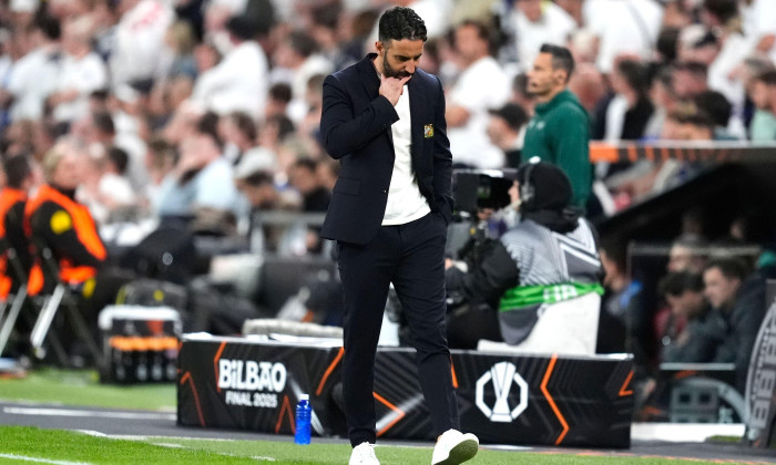 Manchester United manager Ruben Amorim during the UEFA Europa League final at the Estadio de San Mames in Bilbao, Spain. Picture date: Wednesday May 21, 2025.